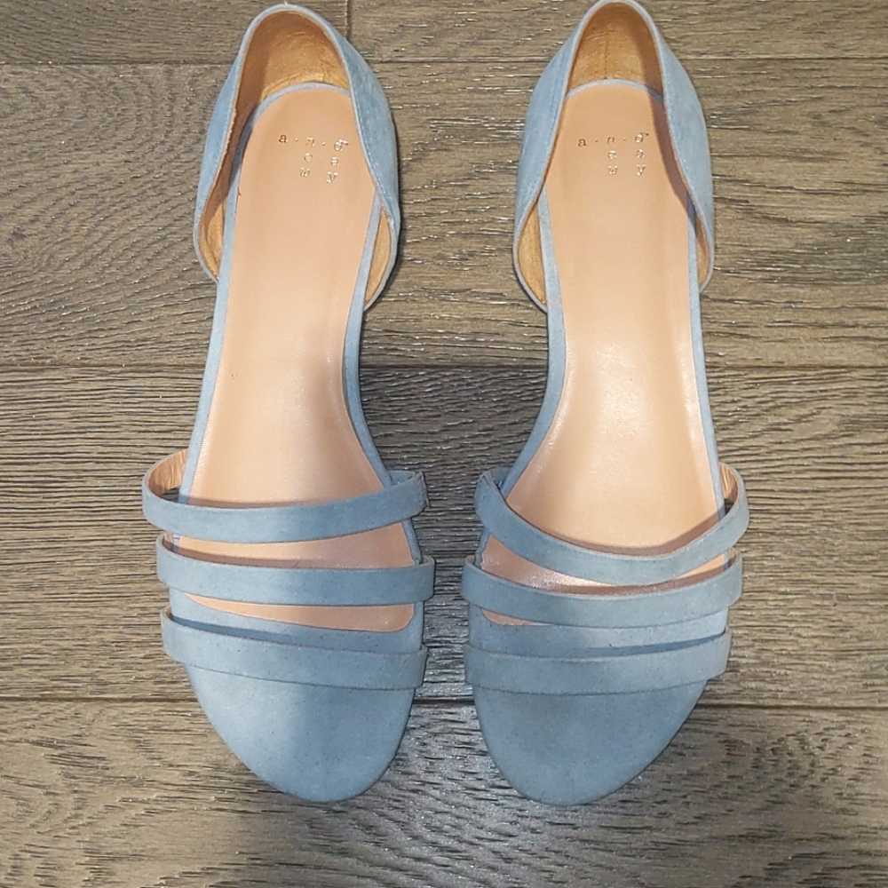 Blue suede sandles
